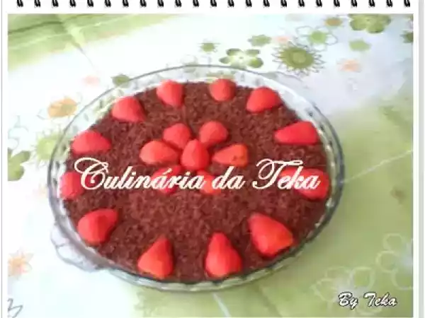Receita Pavê de brigadeiro com morangos