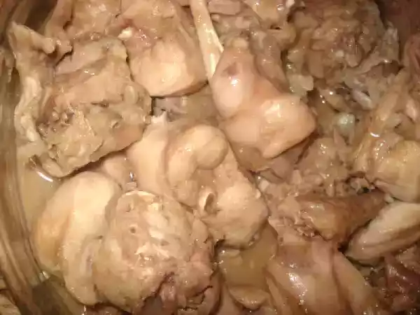 Receita Coelho com sopa de cebola, acompanhado de batata duchaise e salteado chinês...