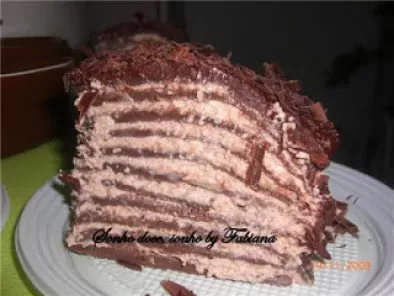 Receita Desafio do tigela - bolo de crepes de chocolate