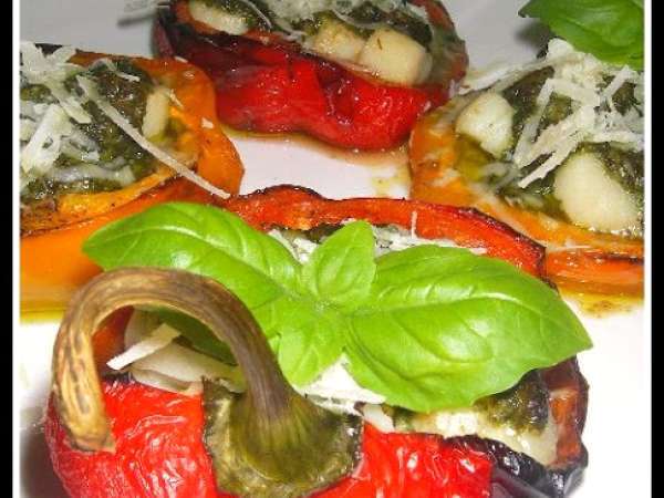 Receita Pimentos assados recheados com vieiras e pesto