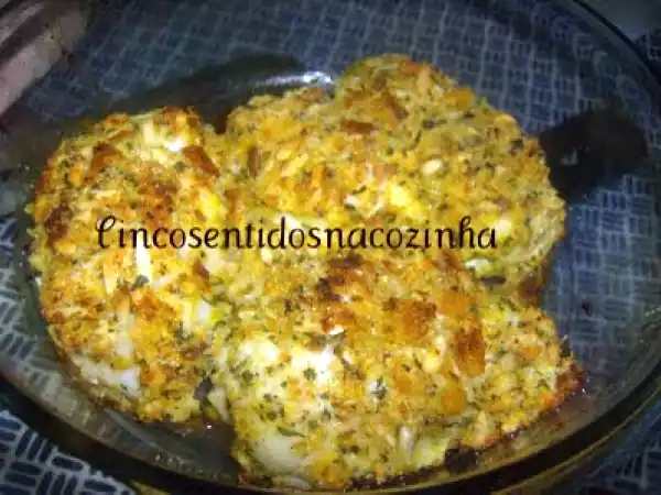 Receita Filetes em crumble de parmesão e declaração de amizade