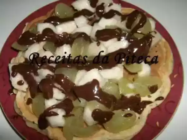 Receita Waffles com fruta e chocolate