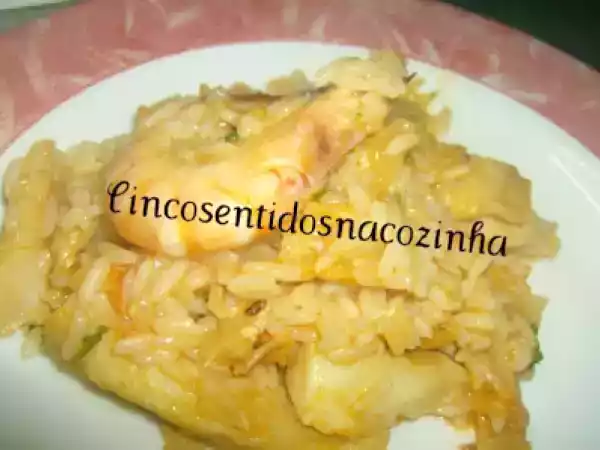 Receita Arroz de bacalhau com camarão
