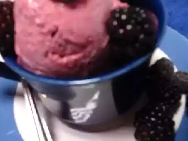 Receita Sorvete de framboesa americana e amoras silvestres