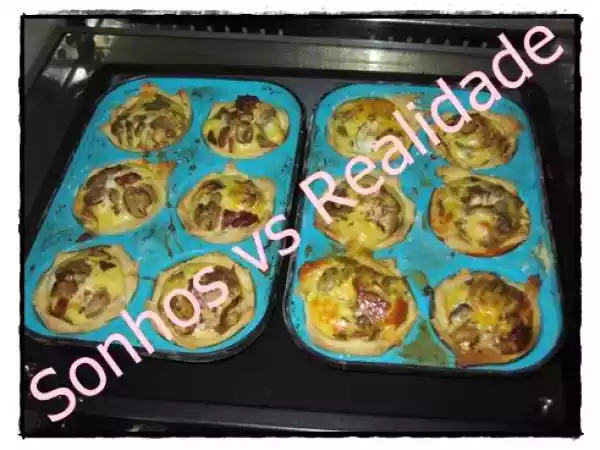 Receita Mini quiche de chouriço e cogumelos
