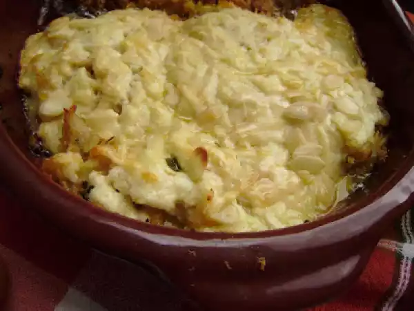 Receita Bacalhau com natas, gorgonzola, parmesão e amêndoas
