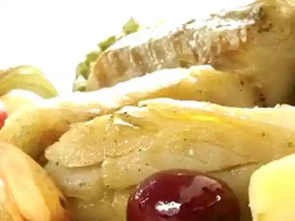Receita Bacalhau assado na brasa
