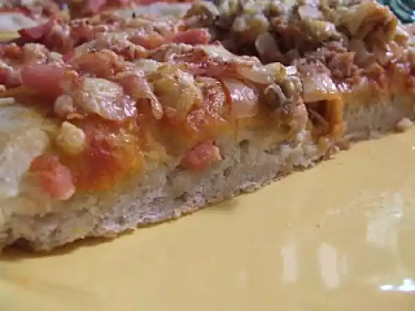 Receita Focaccia de bacon e atum