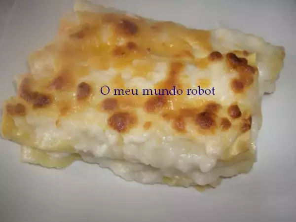 Receita Canelones de queijo e fiambre com béchamel
