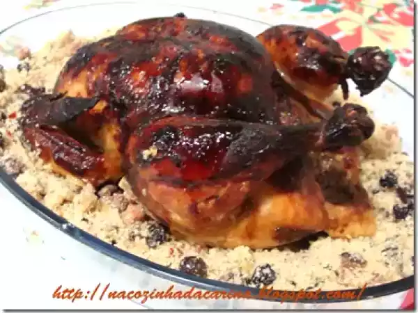 Receita Chester recheado com farofa de natal