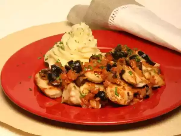 Receita Bifes de frango com azeitonas