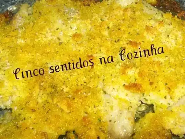 Receita Filetes de pescada com broa