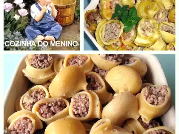 Receita Búzios de massa com carne picada
