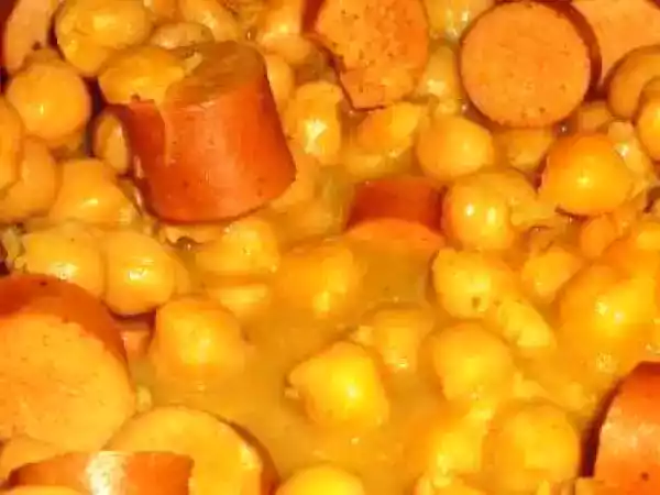 Receita Grão de bico com caril (ovovegetariano ou vegano)