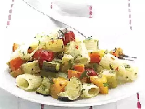 Receita Rigatoni com legumes grelhados (vegana)