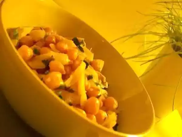 Receita Salada de grão-de-bico e bacalhau