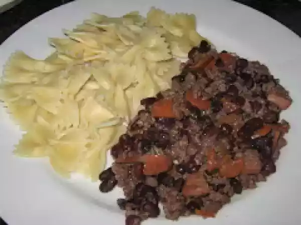 Receita Carne picada com feijão preto
