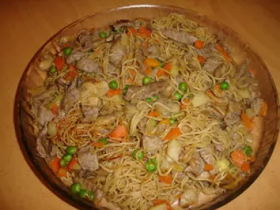 Receita Noodles com vitela e legumes