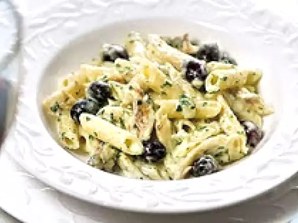 Receita Penne ao bacalhau