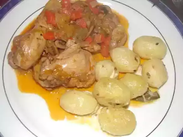 Receita Frango estufado com legumes