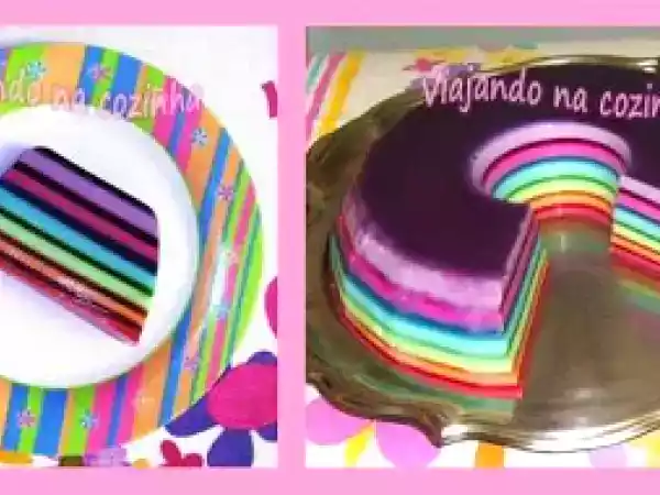 Receita Receita - gelatina colorida em camadas