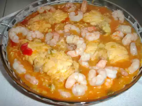Receita Arroz de tamboril com camarões