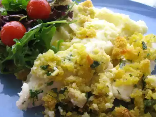 Receita Mimos de pescada gratinados com broa