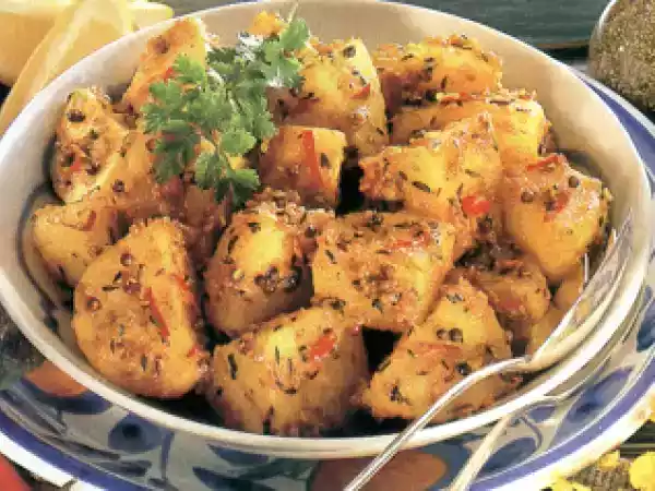 Receita Caril de batatas com sementes de sésamo