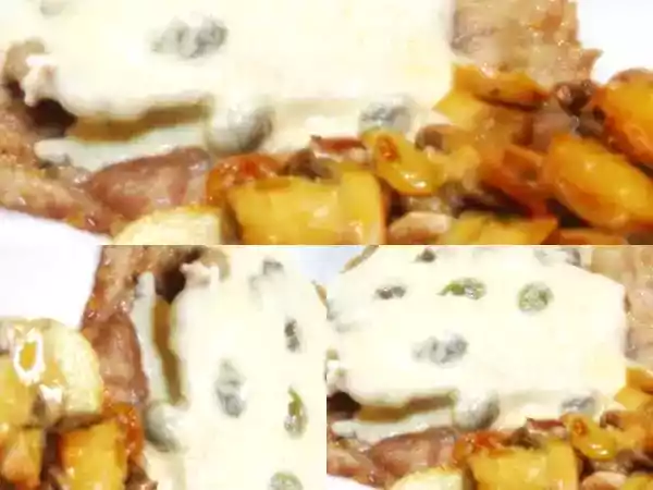 Receita Bife com alcaparras, cogumelos e natas