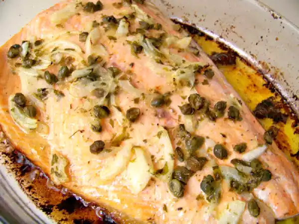 Receita Salmão ao molho de alcaparras