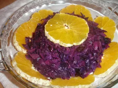Salada de couve roxa com laranja