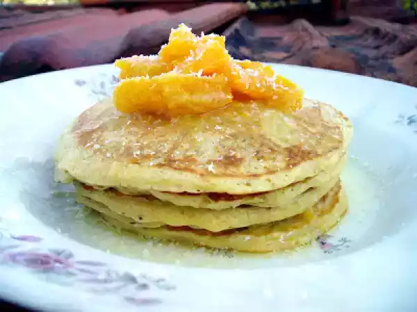 Receita Panquecas prateadas de laranja e coco