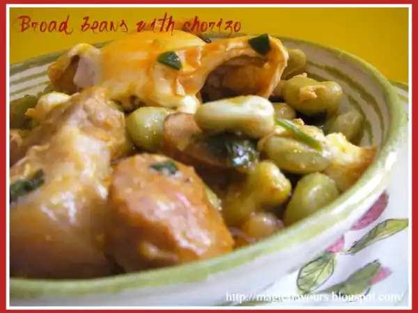 Receita Favas com chouriço