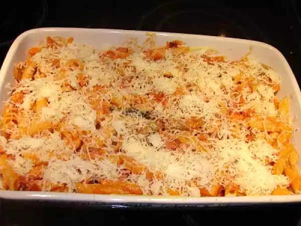 Receita Penne rápido gratinado