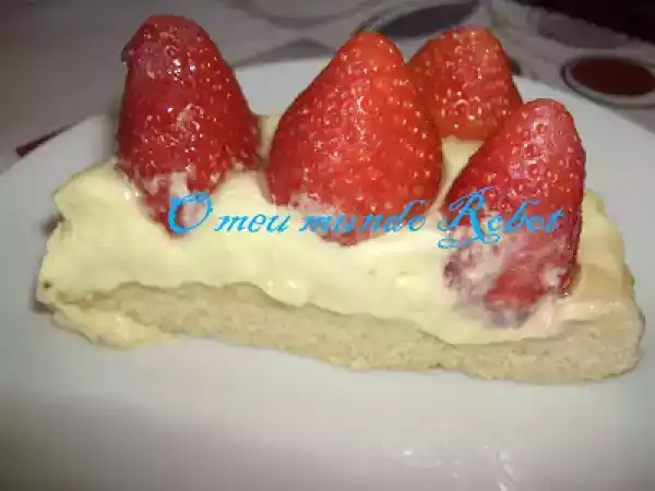 Receita Tarte invertida de morangos e natas aromatizadas