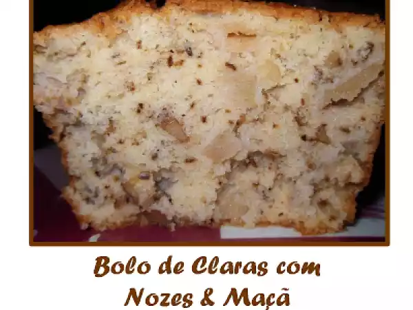 Receita Bolo de claras com nozes & maçã