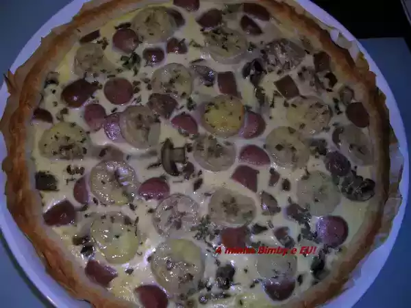 Receita Quiche de atum, cogumelos, salsichas