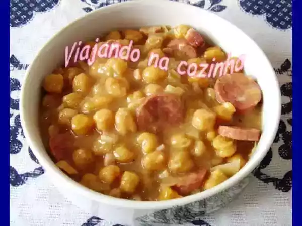 Receita Receita - grão-de-bico com linguiça