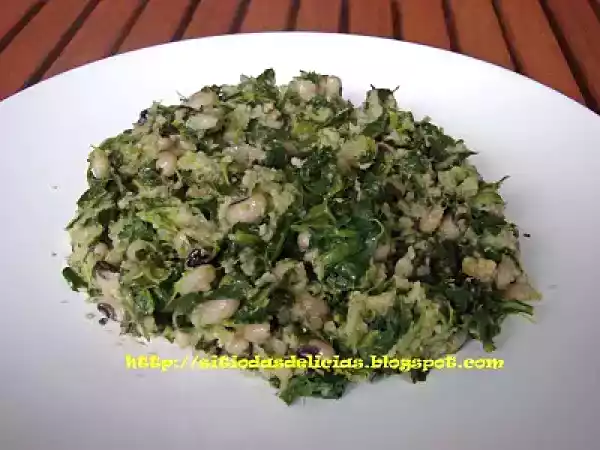 Receita Migas de broa de milho com grelos e feijão-frade
