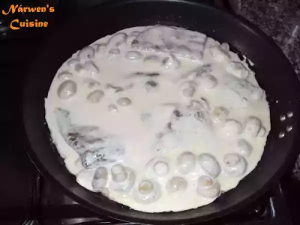 Receita Bifinhos com natas e cogumelos