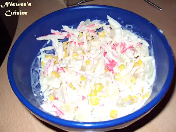 Receita Salada de ananás, milho e delícias do mar