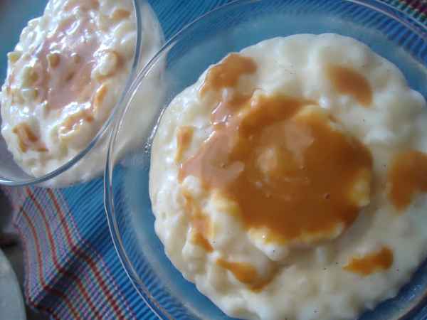 Receita Arroz doce cremoso com doce de leite