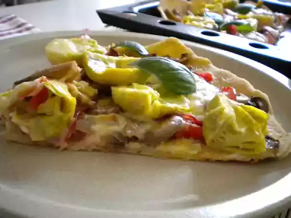 Receita Pizza de alcachofra e paio