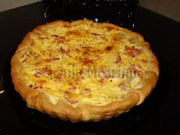 Receita Tarte salgada de fiambre, cogumelos e bacon
