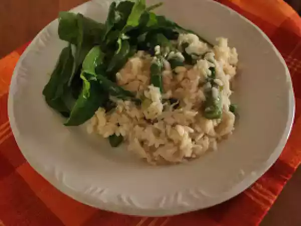 Receita Risoto de aspargo e carne de siri