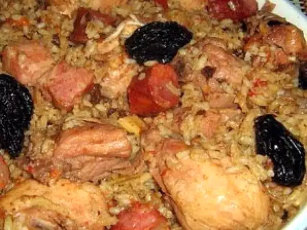 Receita Frango com arroz de pimentos