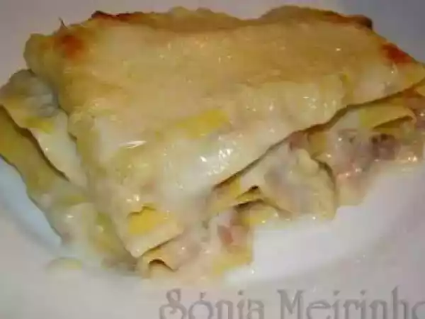 Receita Lasanha de atum e cogumelos