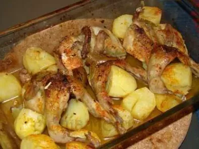 Receita Codornizes assadas no forno com batatas