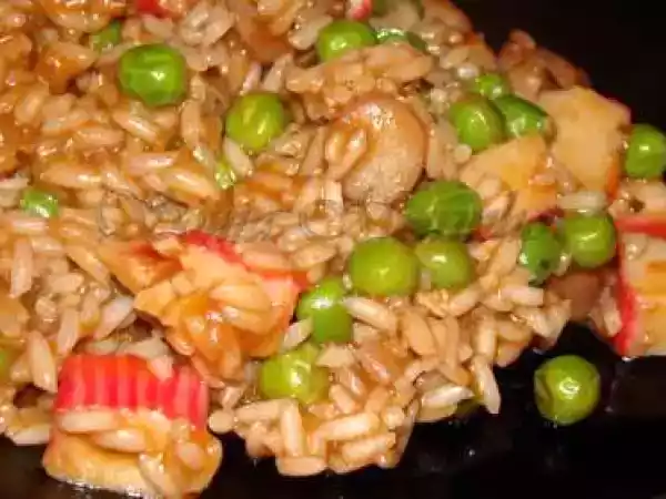 Receita Arroz do mar com ervilhas