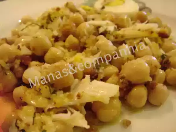 Receita Grão de bico com bacalhau e broa aromática (isa)